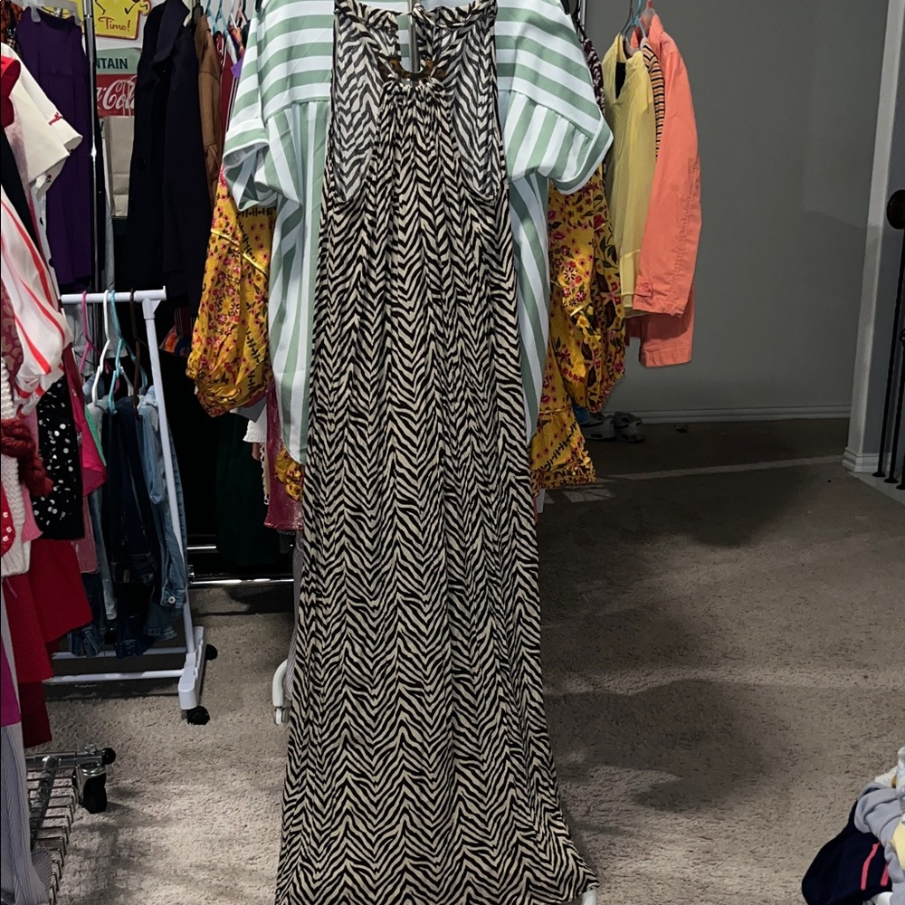 Chic Zebra Print Maxi Dress